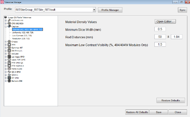 RIT Tolerance Manager
